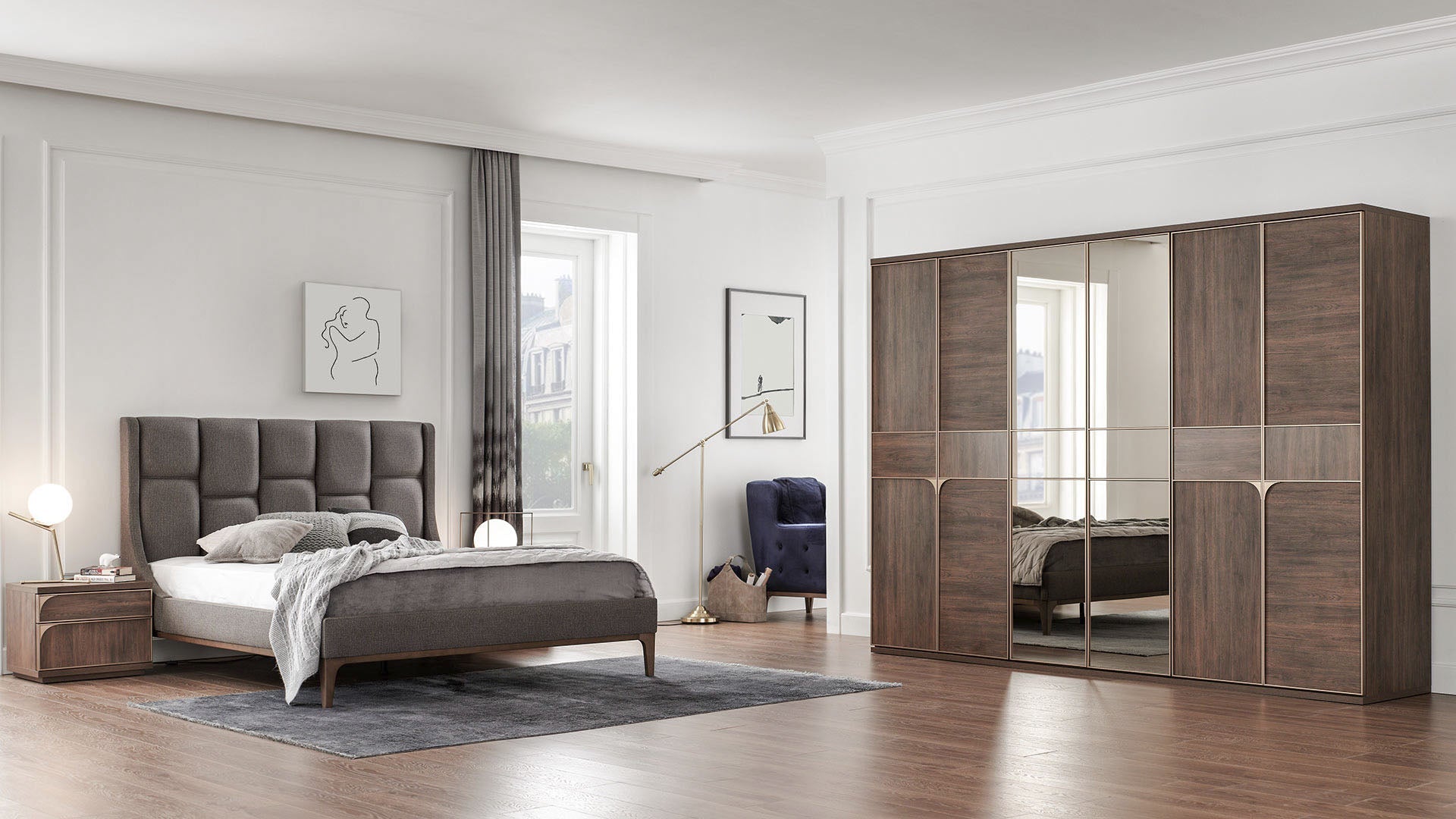 Gold 6 Door Wardrobe