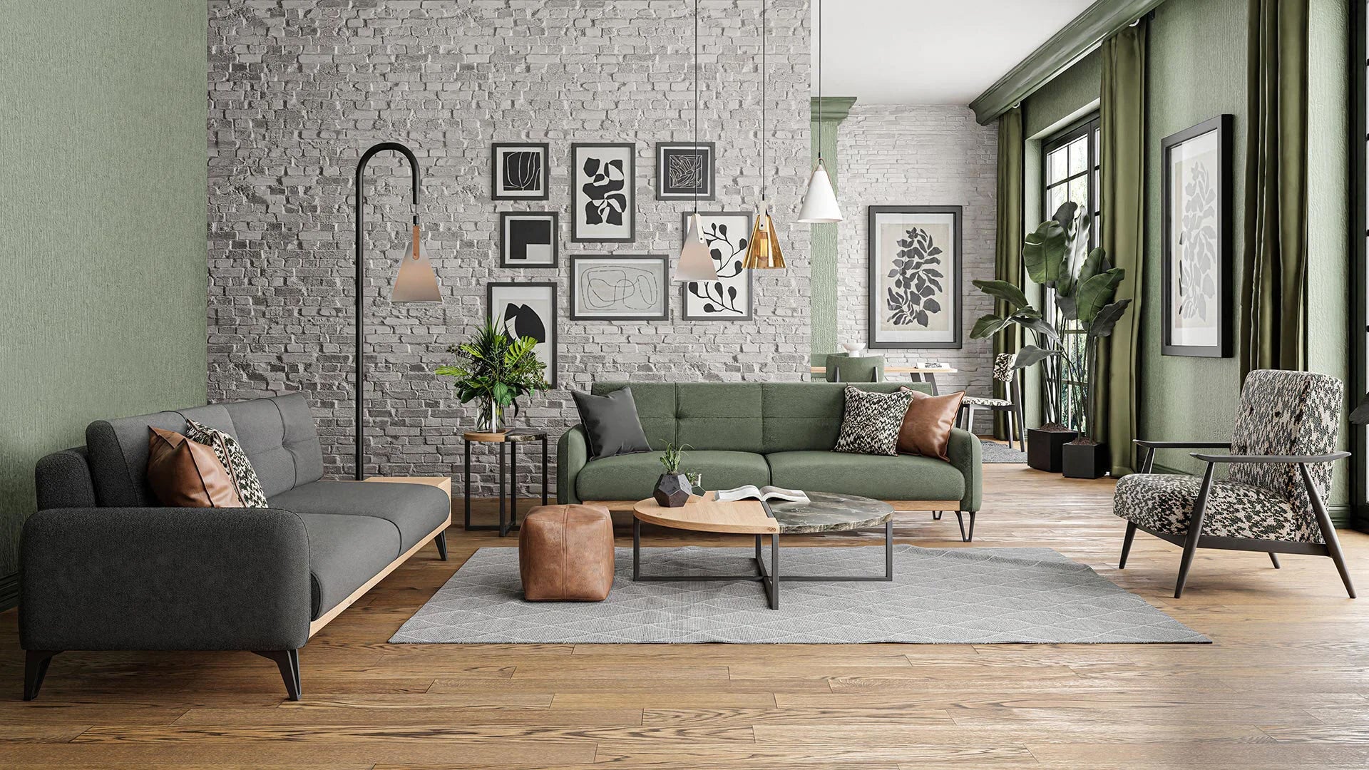 Solid Sofa Set - Main Image