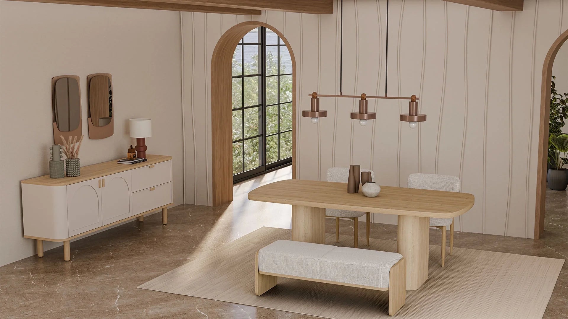 LEGNA Fixed Dining Table - 180x100 cm