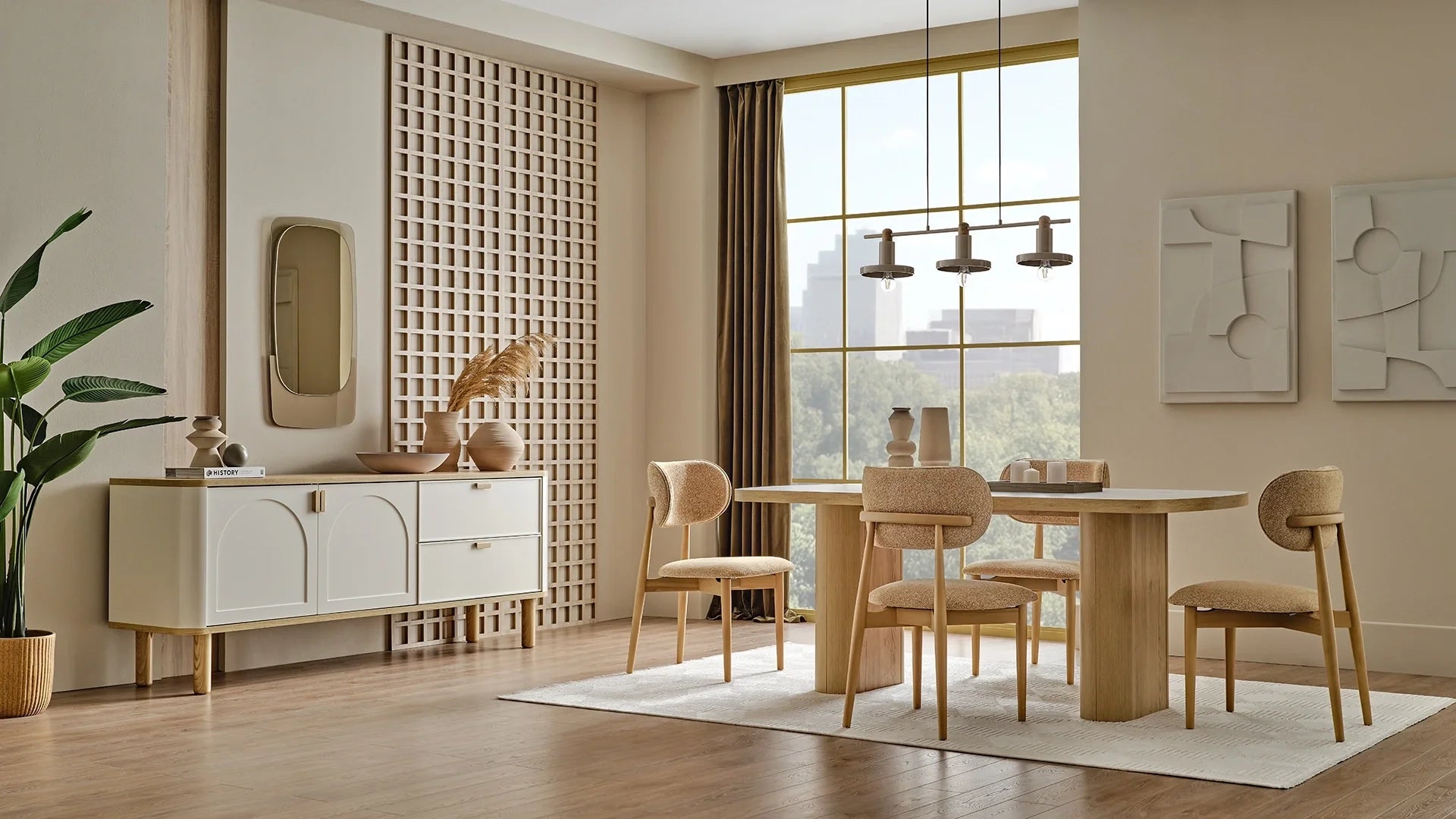 LEGNA Fixed Dining Table - Marble Pattern - 180x100 cm