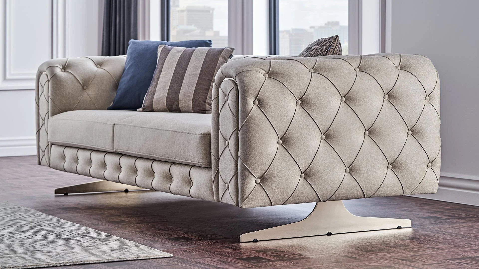 Allegra 3 Seater Quilted Sofa