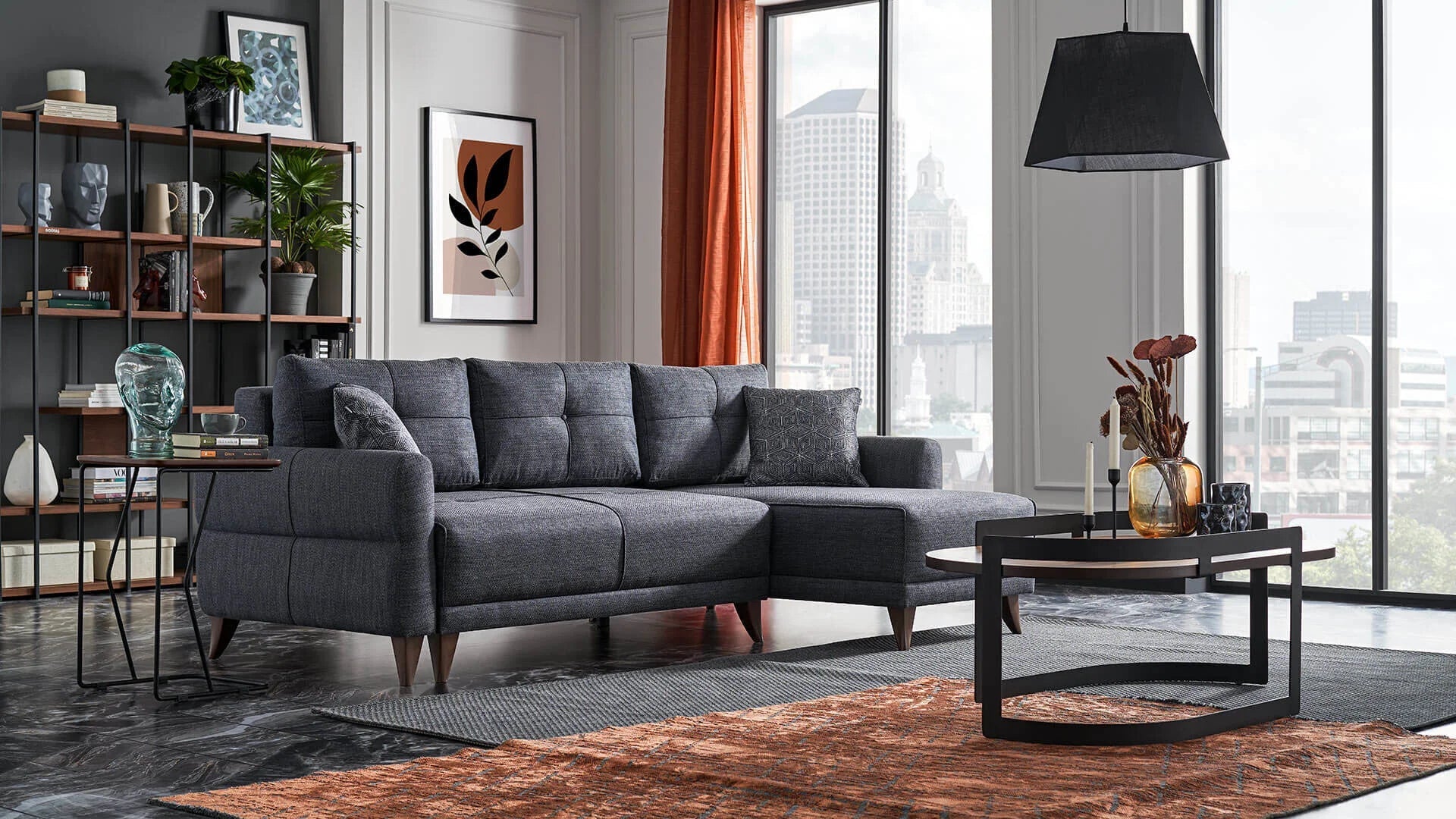 Mila Corner Sofa With Bed