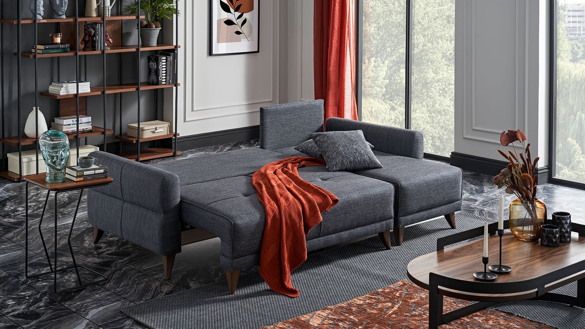 Mila Corner Sofa With Bed