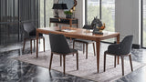 Logan Fixed Dining Table - Marquetry Top