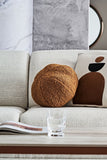 Round Tan Lace Pillow