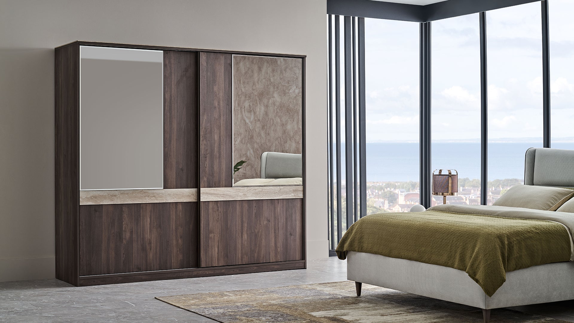 Piero Sliding 2 Door Wardrobe 240 cm