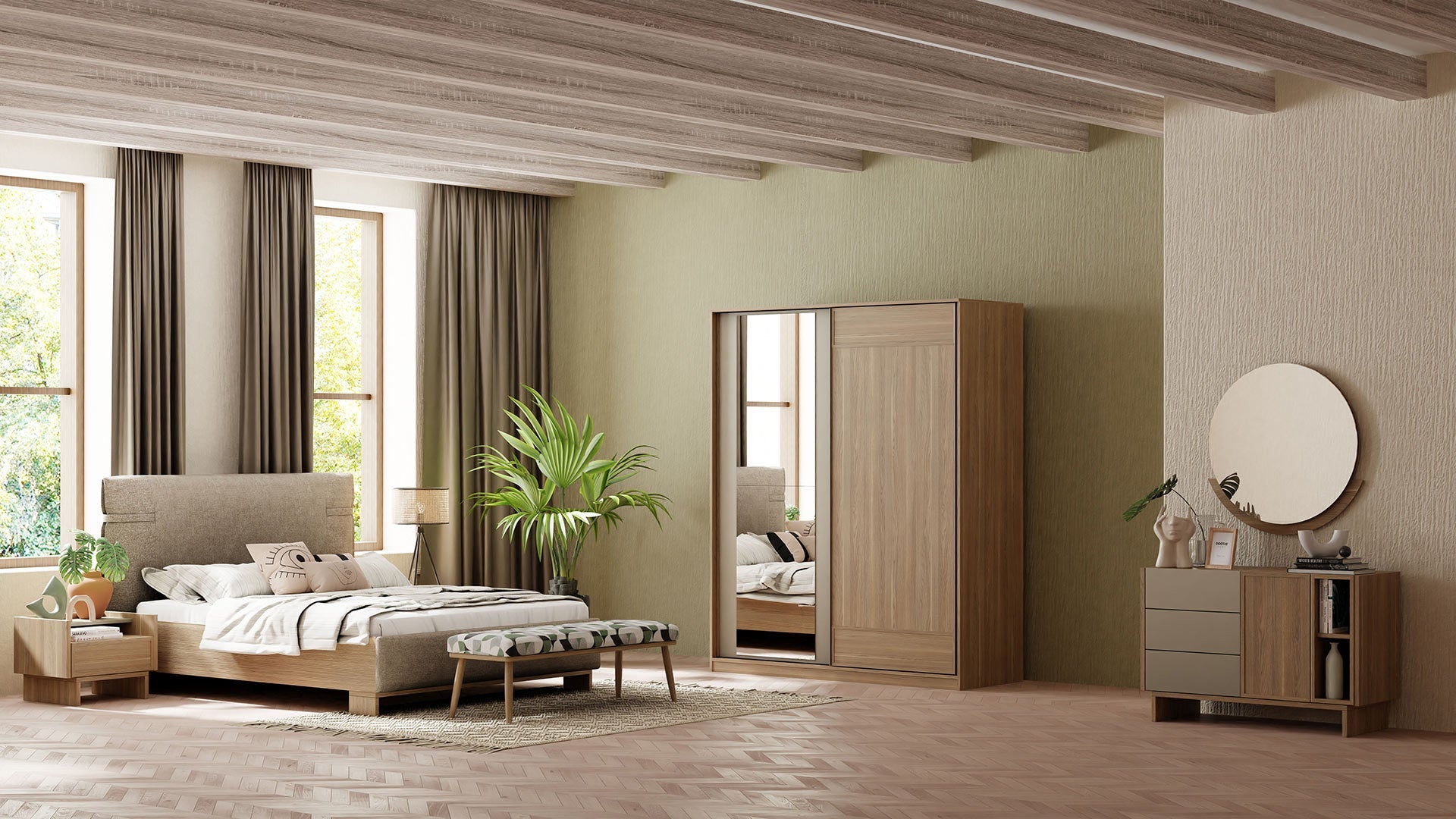 Frame 2 Doors Sliding Wardrobe 180 cm