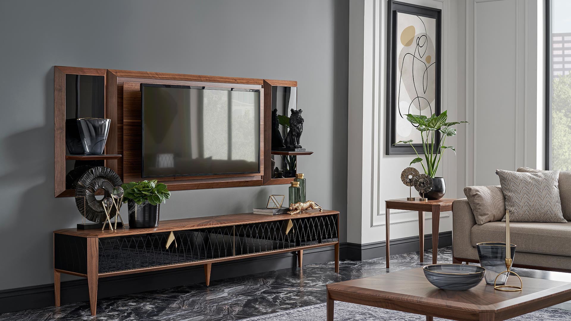 Logan TV Units - Marquetry