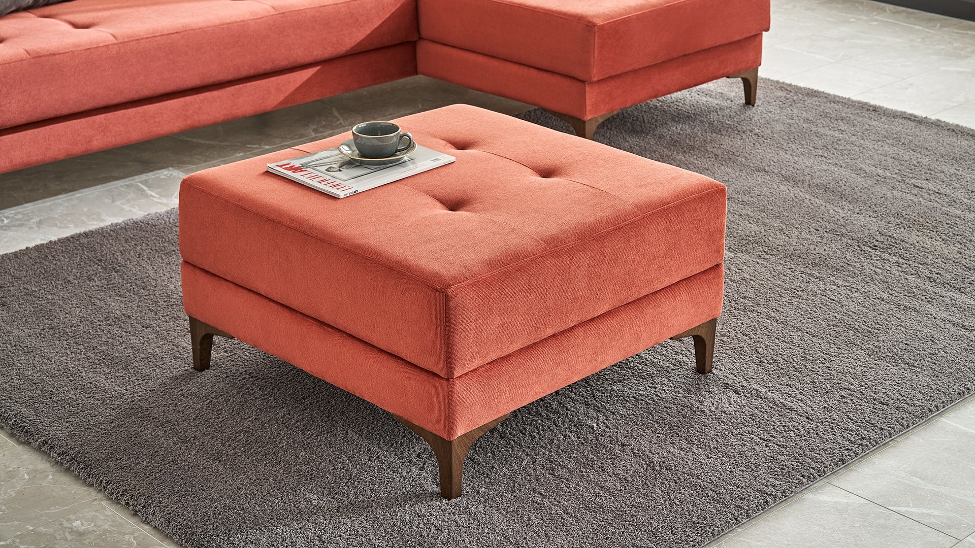Teos Corner Square Pouf